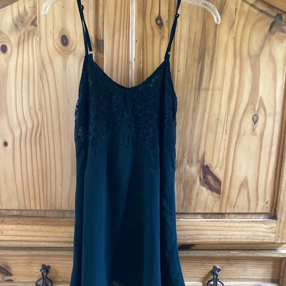 Women’s Saint Shylo black sheen lace sexy chemise nightie lingerie size 6